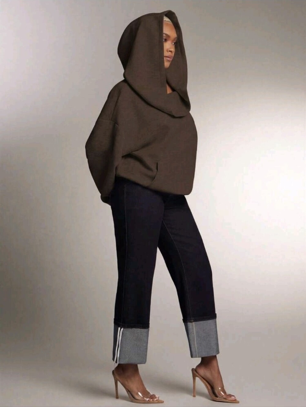 Oversized Hooded Top ▪︎ Chocolate ▪︎ LG - Picture 7 of 11